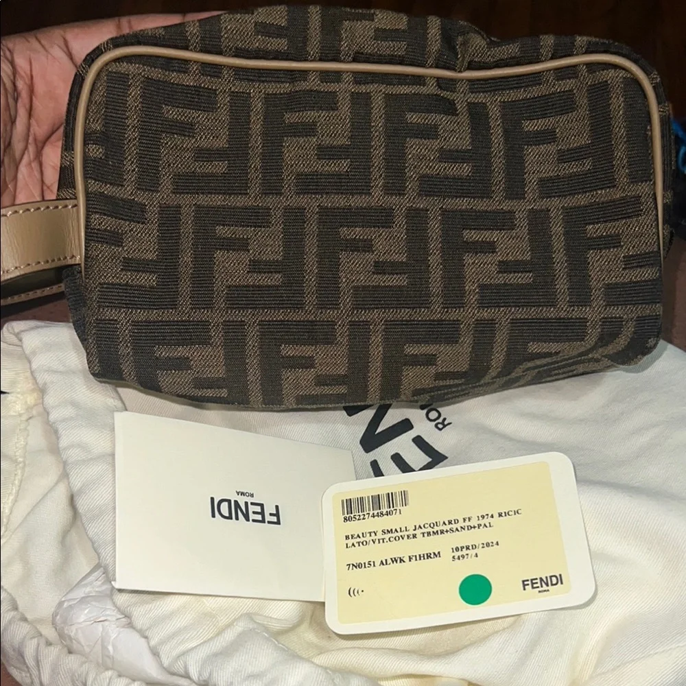 Authentic Fendi Brown Toiletry Bag  Monogram - Picture 10 of 11